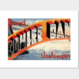 Greetings from Grand Coulee Dam, Washington - Vintage Large Letter Postcard Posters and Art